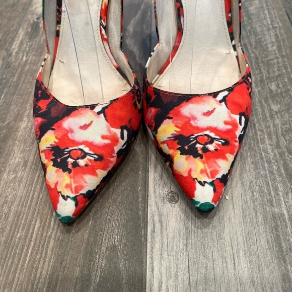 Anthropologie Louise Et Cie Floral D'Orsay Hermosah Pumps Pointed Toe Heel Sz 9 - Picture 4 of 10